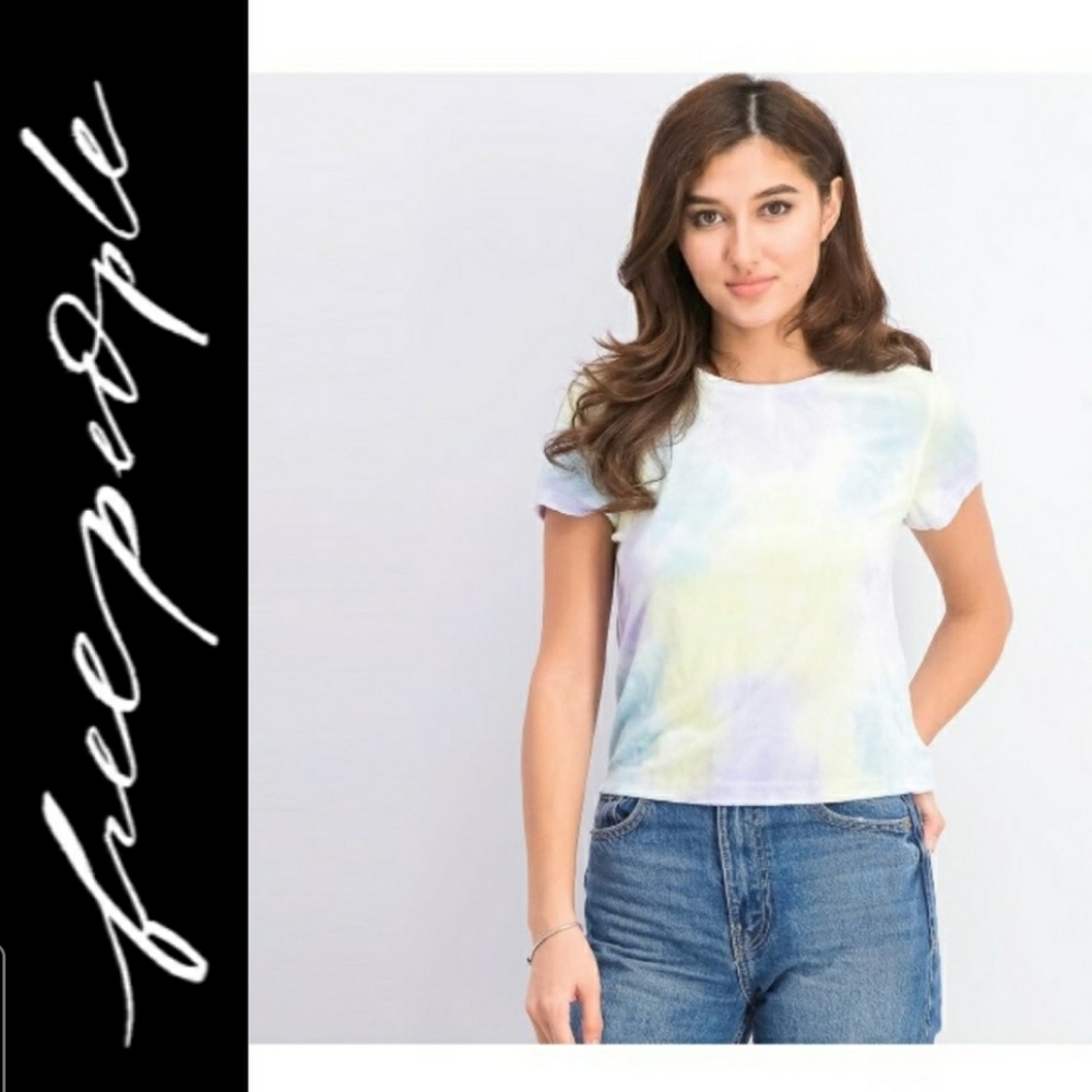 Free People - Bright Eyes Tie Dye Velveteen Tee Shirt.
